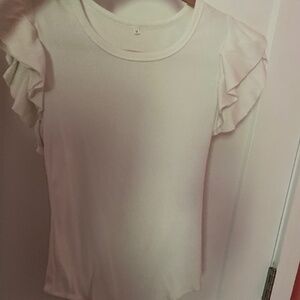 White ribbed sleeved bodysuit